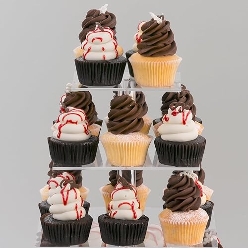 Miniatura 6 de Hayley Cherie Soporte cuadrado de 4 niveles para cupcakes, torre de acrílico transparente, exhibición de postres escalonados, para pasteles,