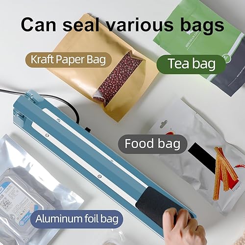Miniatura 5 de Sellador térmico por impulso, sellador manual de bolsas, máquina de sellado térmico de 8 pulgadas, máquina selladora de impulsos para bolsas de