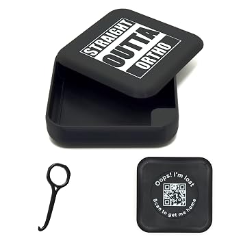 Kasse Invisalign Case by nCase | Aligner & Retainer Case w/QR Code Recovery | Magnetic Twist Open | 3D Printed in the USA | Secure Travel Design | Plus Invisalign Remover Tool | Straight Outta Ortho