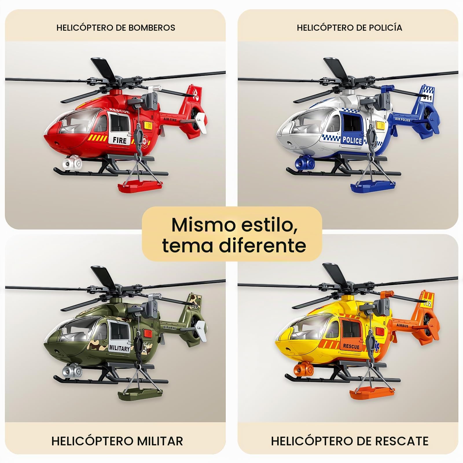 Juguete militar verde con helicóptero grande, juguete del ejército con luces y sonidos, regalo de cumpleaños para niños y niñas de 3 4 5 6 años