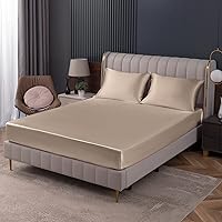 Vista 25 de Homiest Sábanas Bajeras de Satén Negro Tamaño Full con Bolsillo Profundo, Lujo y Ultra Suave, Ropa de Cama Individual, Vendidas por Separado