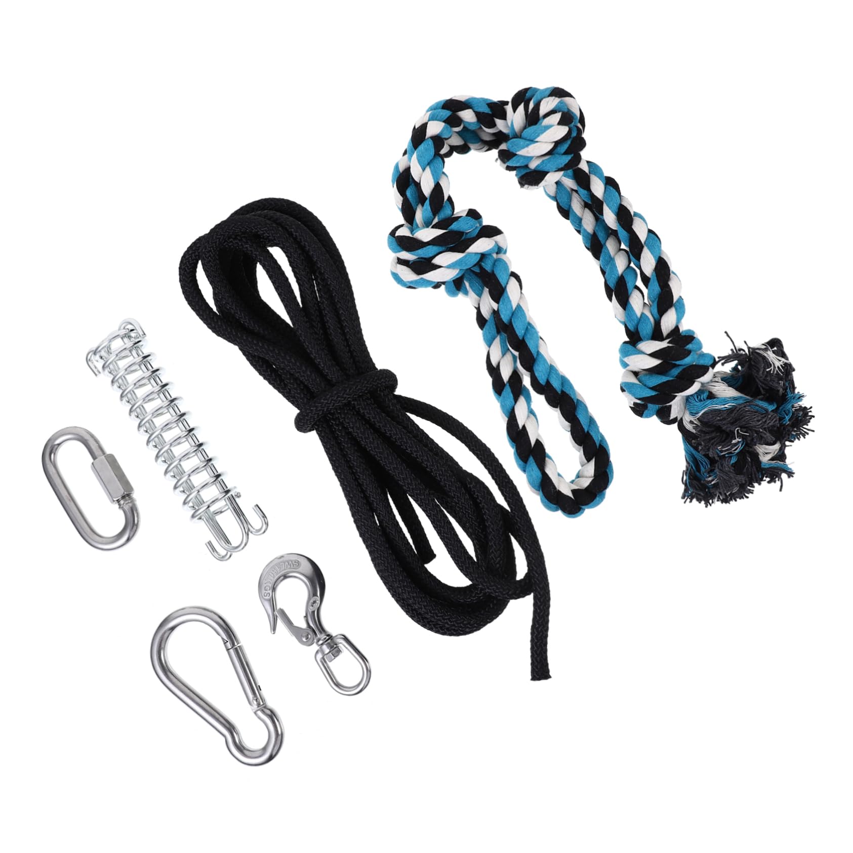 CORHAD Dog Rope Toy Spring Pole Pet Exercise 5m Sturdy Rope Dog Toy Rustproof Stainless Steel