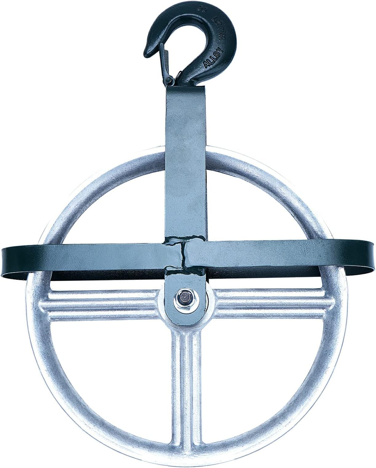 POPMOON Scaffold Hoist Pulley 12" Scaffolding Wheels Aluminum Pulley Wheel 1000lbs Ladder Hooks Pulleys for Lifting with Rope