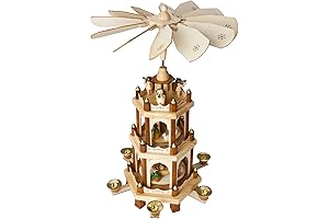 BRUBAKER Wooden German Christmas Pyramid - Nativity Scene