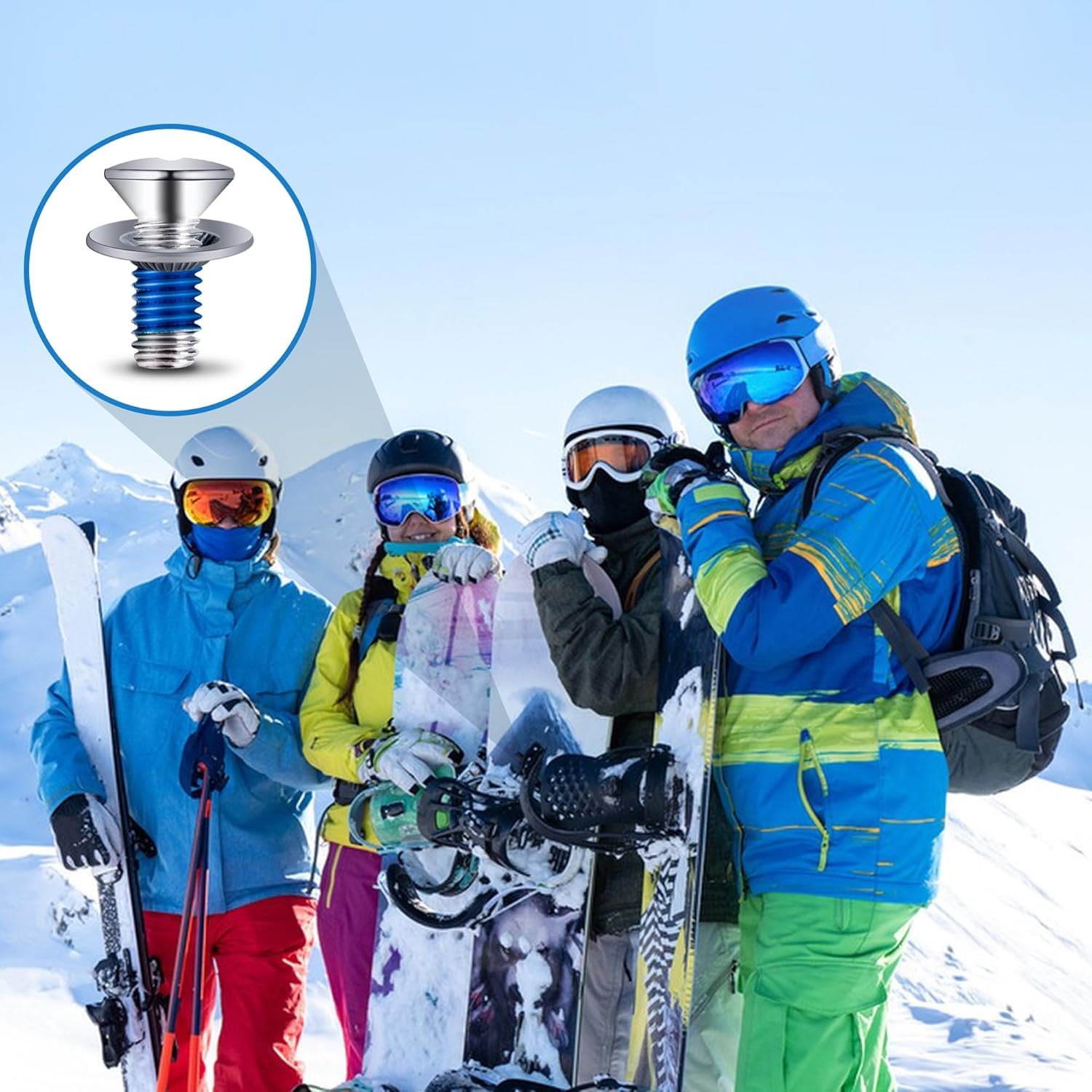 Lot de 32 vis de fixation pour snowboard (16 vis, 16 rondelles) pour fixations de snowboard