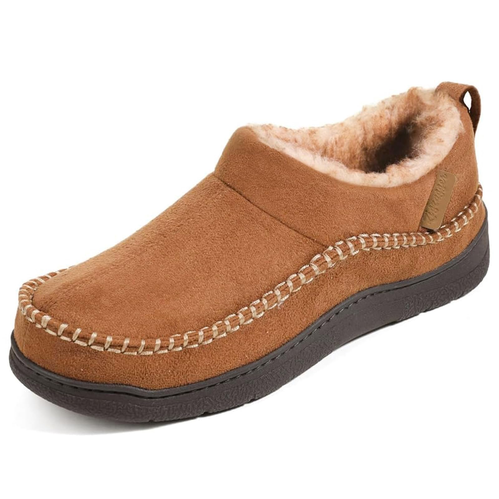 Zigzagger Men's Moccasin Slippers Memory Foam House Shoes, Ankle Toasty Indoor and Outdoor Warm Loafer Slippers