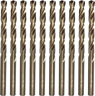 COMOWARE 1/4″ Drill Bit Set, M35 Cobalt HSS Drill Bits, Jobber Length, Straight Shank, Twist Metal Drills bit Set for Steel, Stainless Steel, Iron, Hard Metal/Wood/Plastic (10pcs)