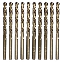 Vista 1 de COMOWARE Juego de brocas de 1/4 de pulgada, brocas M35 cobalto HSS, longitud de trabajo, vástago recto, juego de brocas de metal giratorio