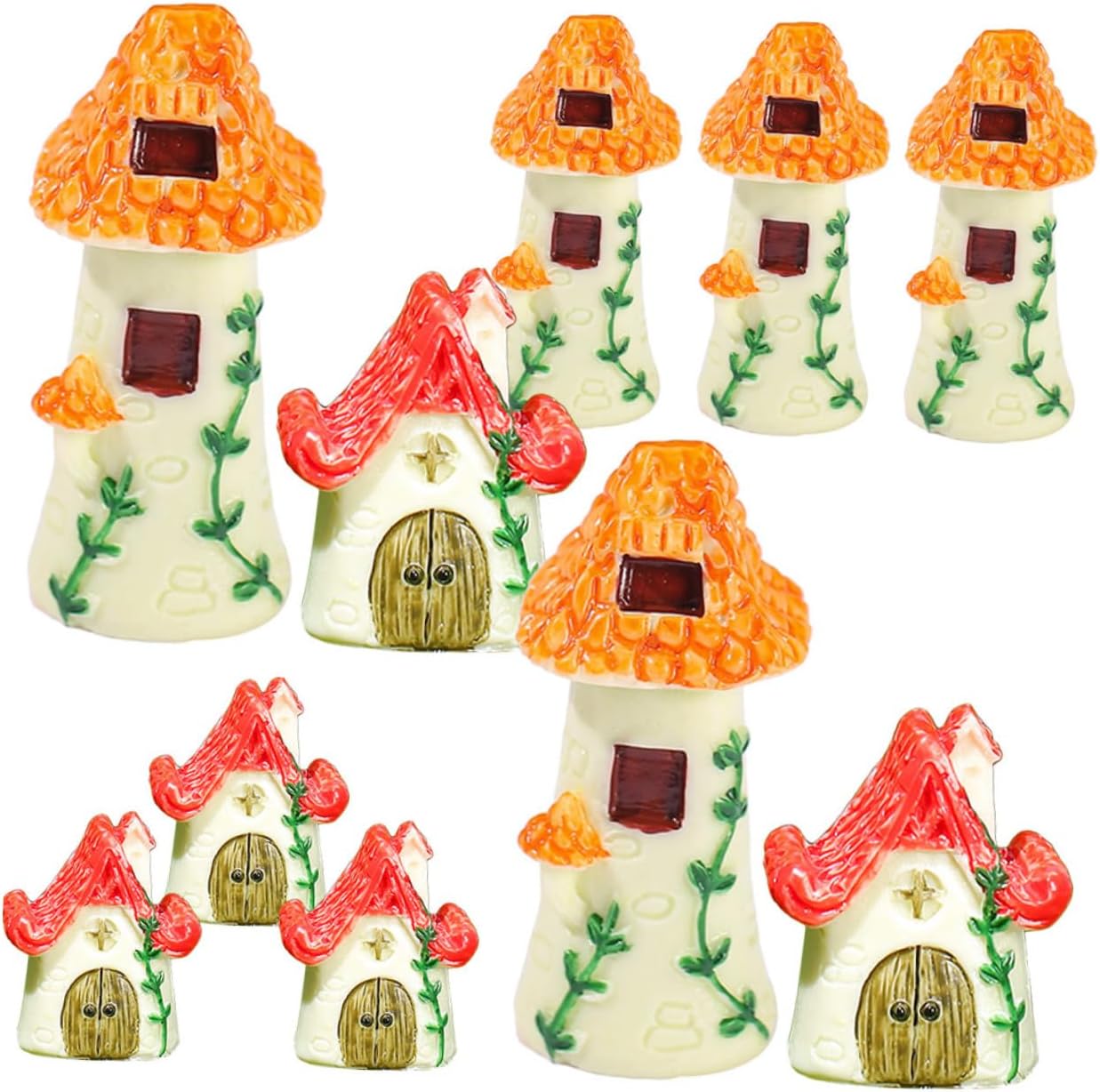 YARNOW 10pcs micro landscape house tiny homes gardens tiny toys DIY house house desk topper mini mushroom house houses tiny things miniature resin small tile