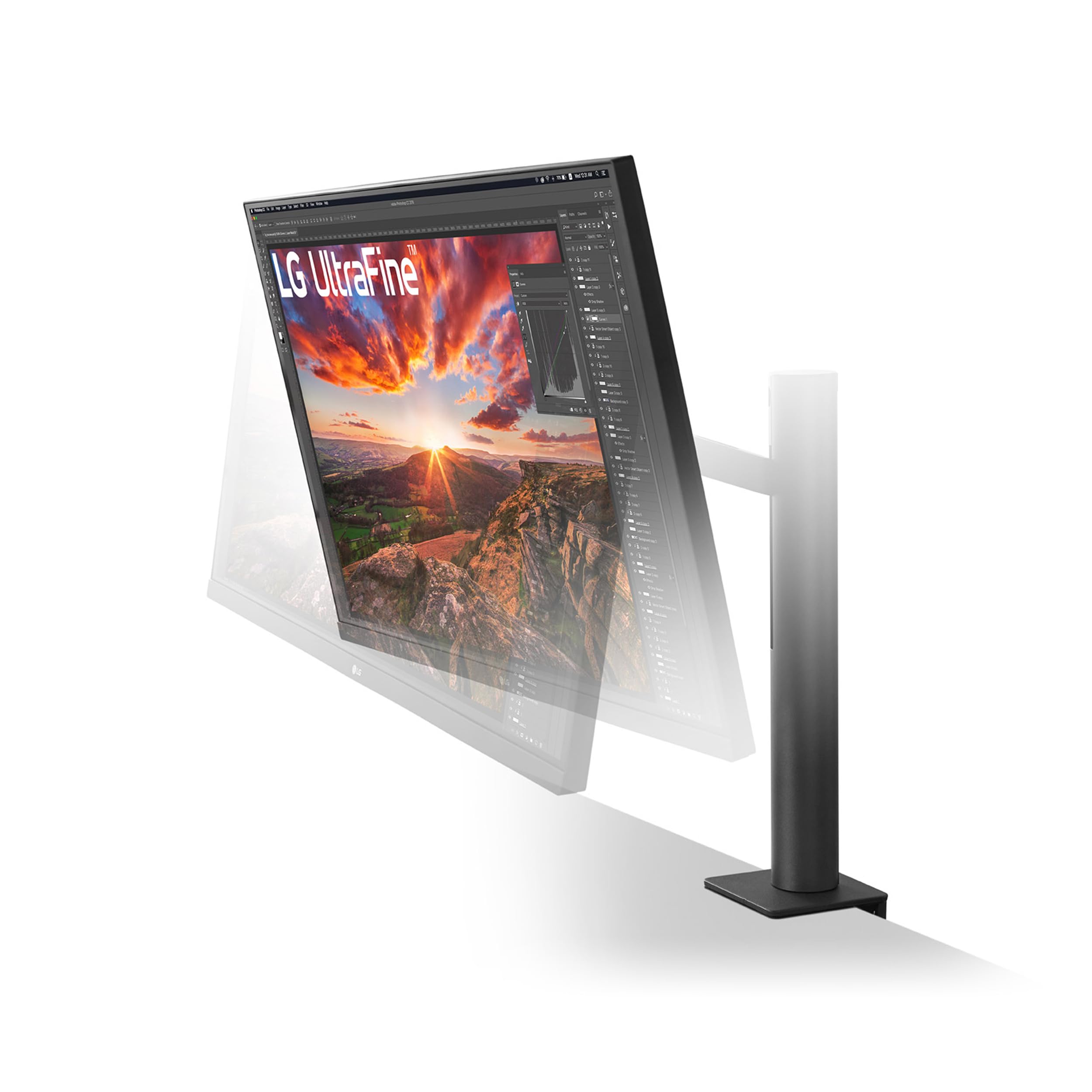 LG Ultrafine Ergo 32UN880K-B.AEU (32 Zoll) 4K UHD IPS Monitor, HDR10, USB-C (60W), Ergonomischer Standfuß, Schwarz