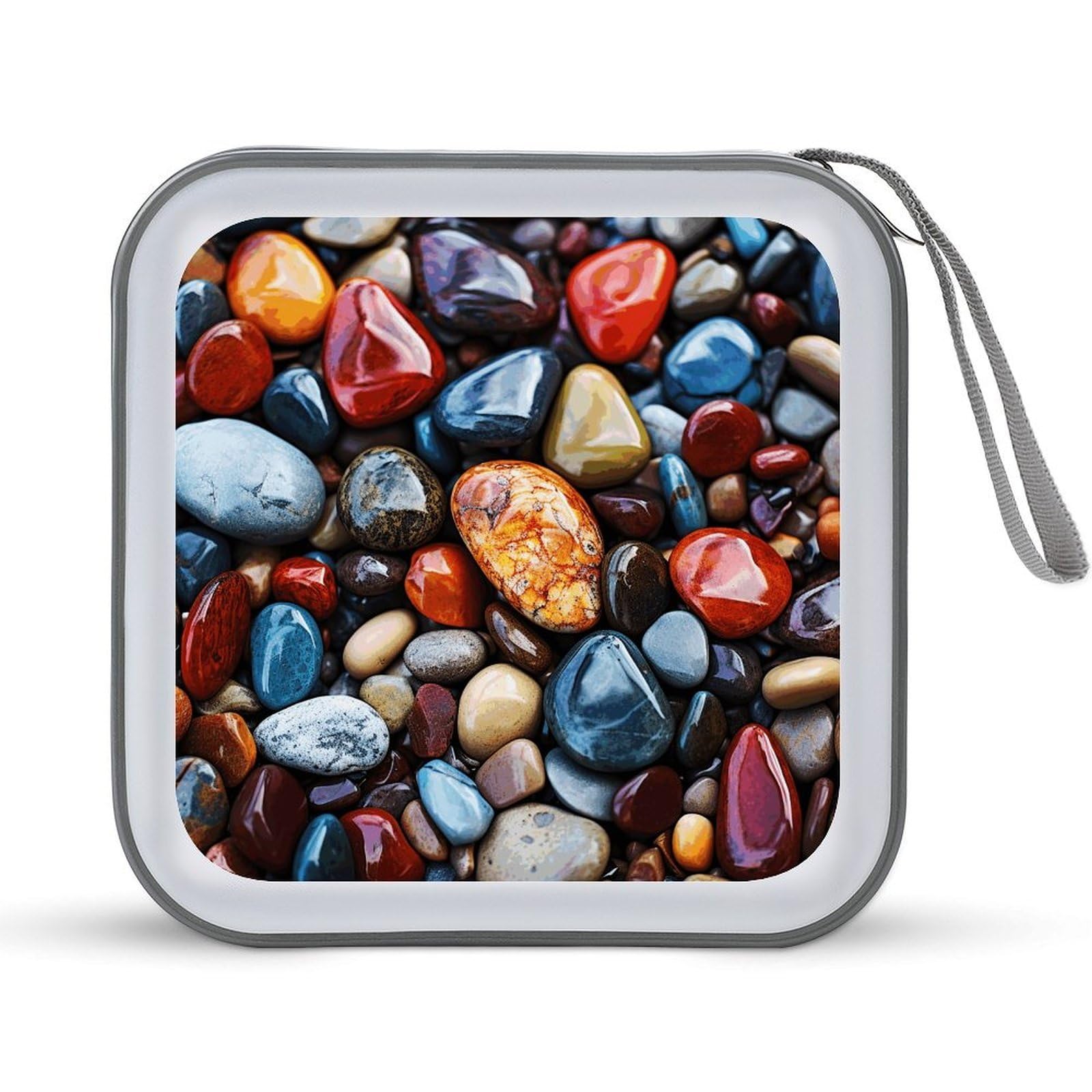FekiLoot - Hippie CD Case 40 Capacity DVD Hard Plastic DVD Disc Storage Case for Car Laptop Zipper Disc Storage Organizer with