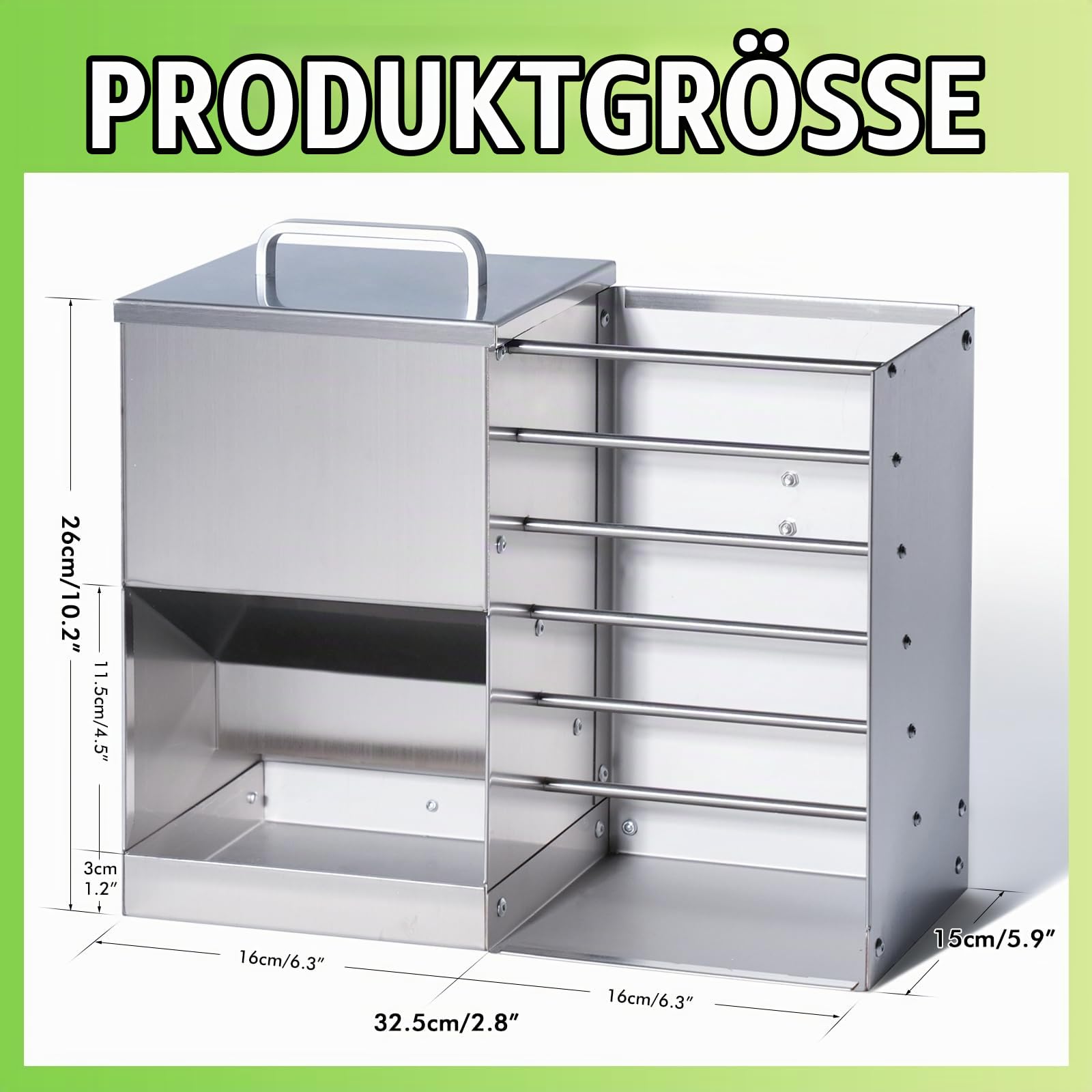 2 in 1 Heuraufe Kaninchen Edelstahl Futterspender Heu Kaninchen mit Katzentoilette Wasserflasche Futternäpfe für Hamster Edelstahl Hasenfutterautomat Heuhaltergestell für kleine Haustiere