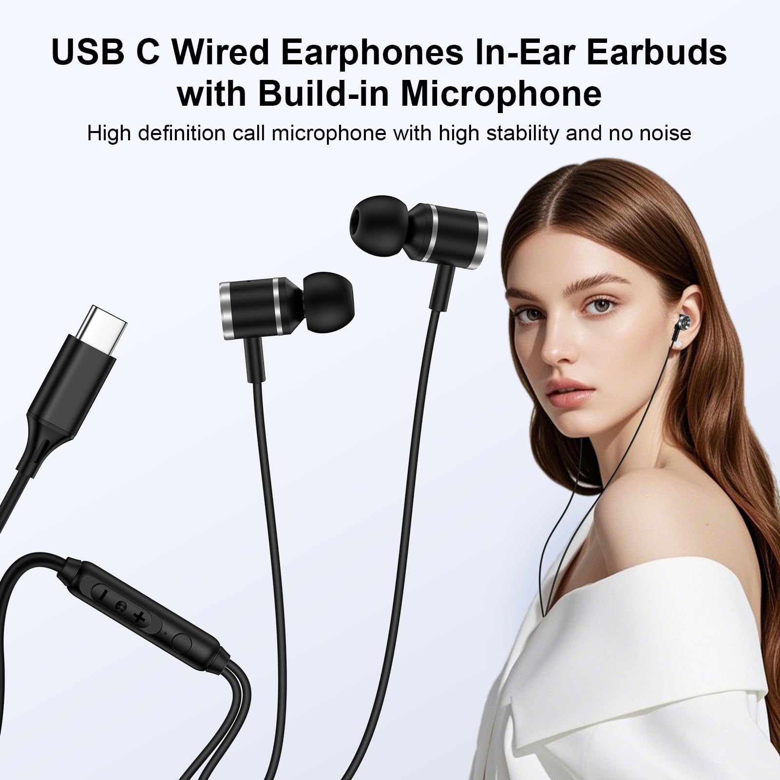 Samsung Earbuds Wired Headphones USB C for Samsung Galaxy S25 FE S25 Ultra A17 5G A36 A16 A56 A35 S24 FE S23 Plus,Wired Earphones USBC Earbuds with Microphone for iPhone 17 Pro Max Air 16e 16Plus 15