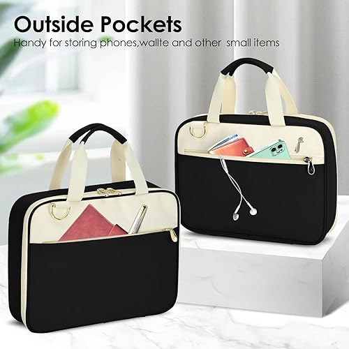 Miniatura 6 de Fundas para la Biblia para mujer, funda de transporte para la Biblia de gran tamaño, bolsa de Biblia de iglesia con asa acolchada, correa de hombro