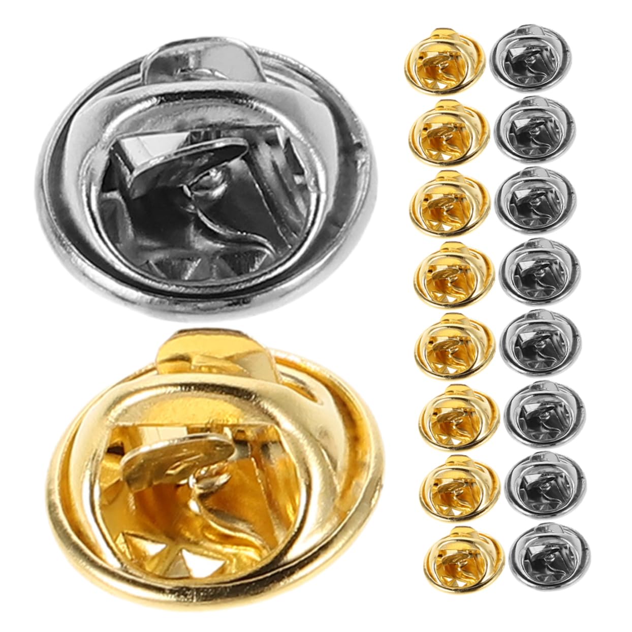 KONTONTY 60set Metal Pin Backs: Lapel Pins Clips Locking Clasp Butterfly Clutch Tie Tacks Pin Back for Brooch Tie Hat Badge Replacement