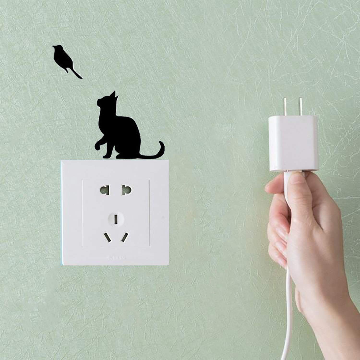 4pack Cartoon Sticker Commutateur Résistant à L'eau, PVC Switch Socket Décorations Stickers Muraux Art Mural Wall Sticker.