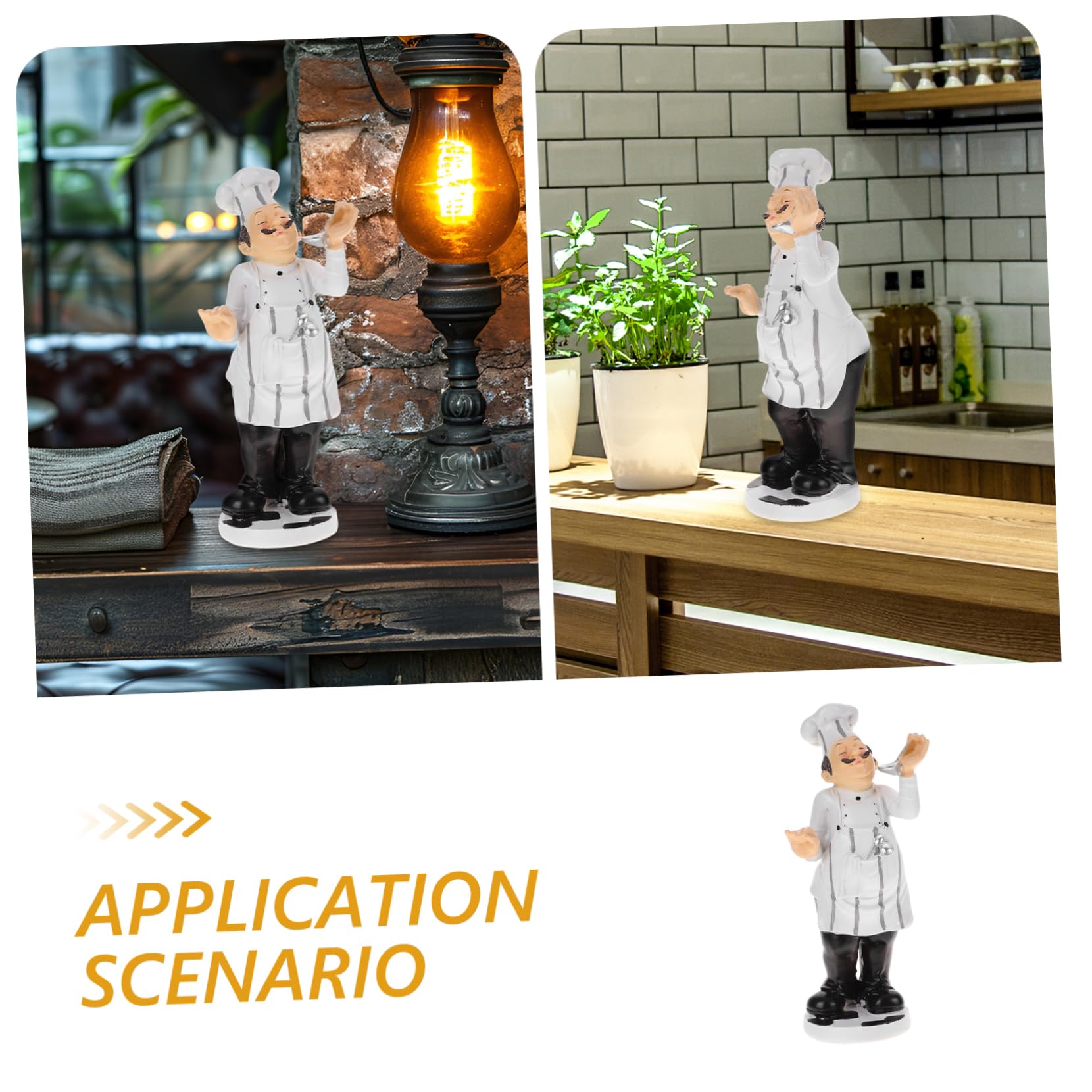 DECHOUS Ornamento dello Chef in Resina Mini Scultura per Decorazione Ristorante Bar Pasticceria Tavolo Casa Soggiorno Stile Europeo 10 Cm