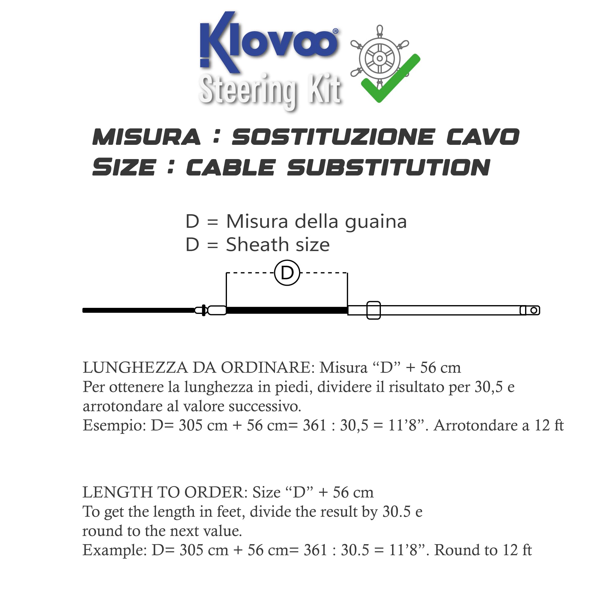Kit Timoneria Meccanica con Scatola Sterzo T85 + Monocavo M66, per Barca, Gommone- Motori Fuoribordo, entrobordo, entrofuoribordo