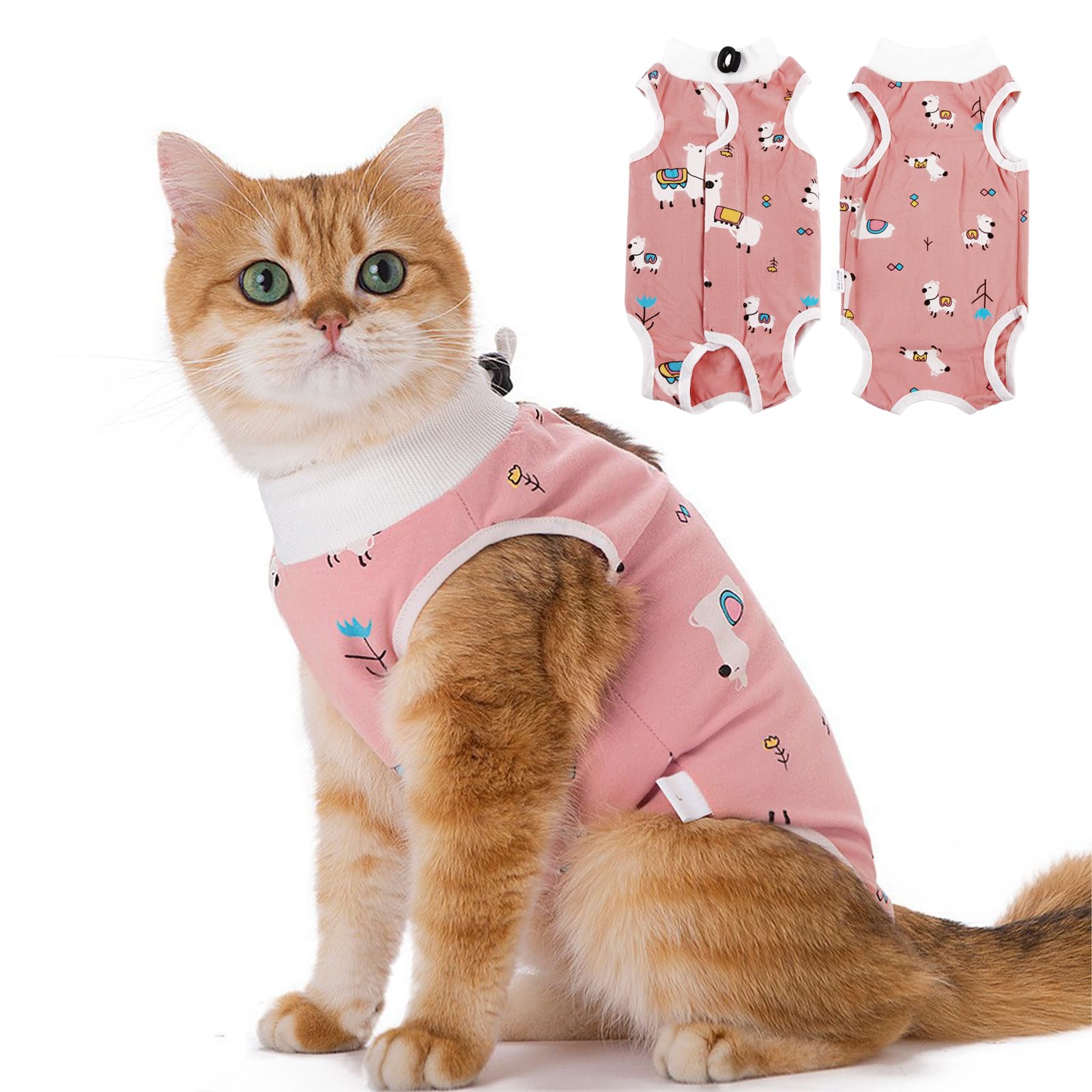 Cat Professional Recovery Suit，Body Suits for Abdominal Wounds or Skin Diseases，E-Collar Alternative for Cats, Onesie Cat Clothes After Surgery Collar & Cone Alternative — view 12