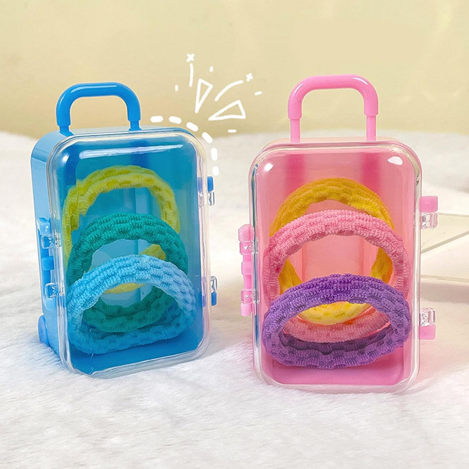 Small Trunk Suitcase For Dolls Clothes Accessories 18Inch Dolls Girl Toy Miniature Decor Roller Travel