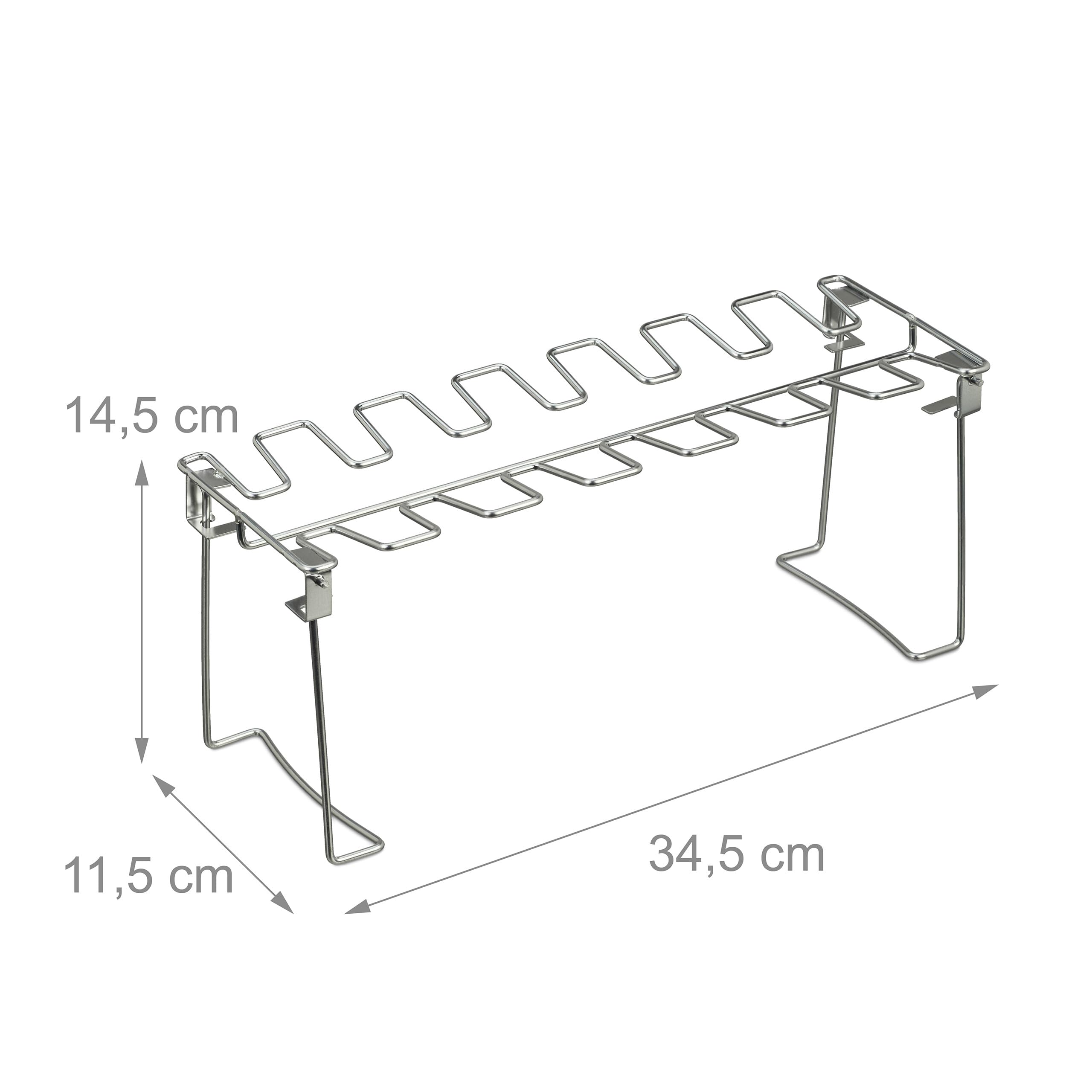 Supports pour Cuisses de Poulet Relaxdays, 2 pièces, en INOX, volaille croustillante sans retournement, Pliables, Argent
