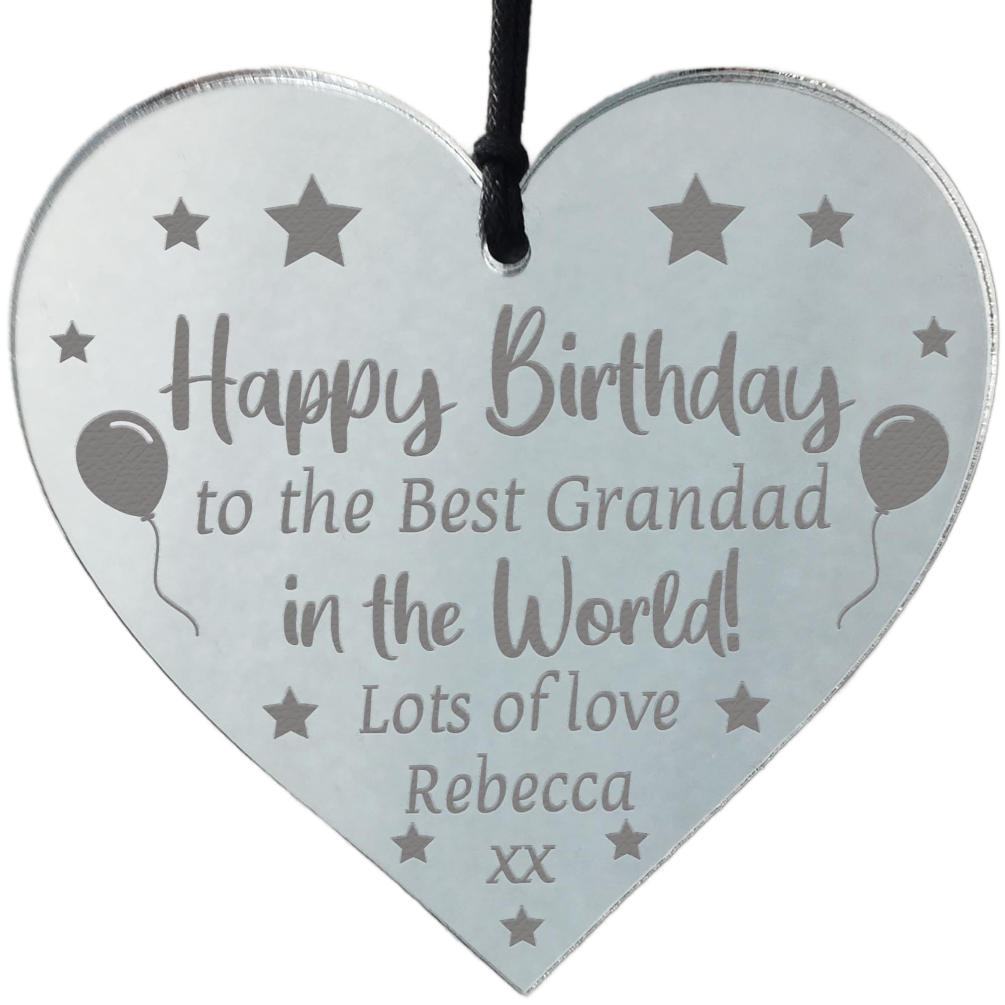RED OCEAN Novelty Grandad Birthday Gifts Engraved Heart Personalised Gift For Grandad Grandparent Gift