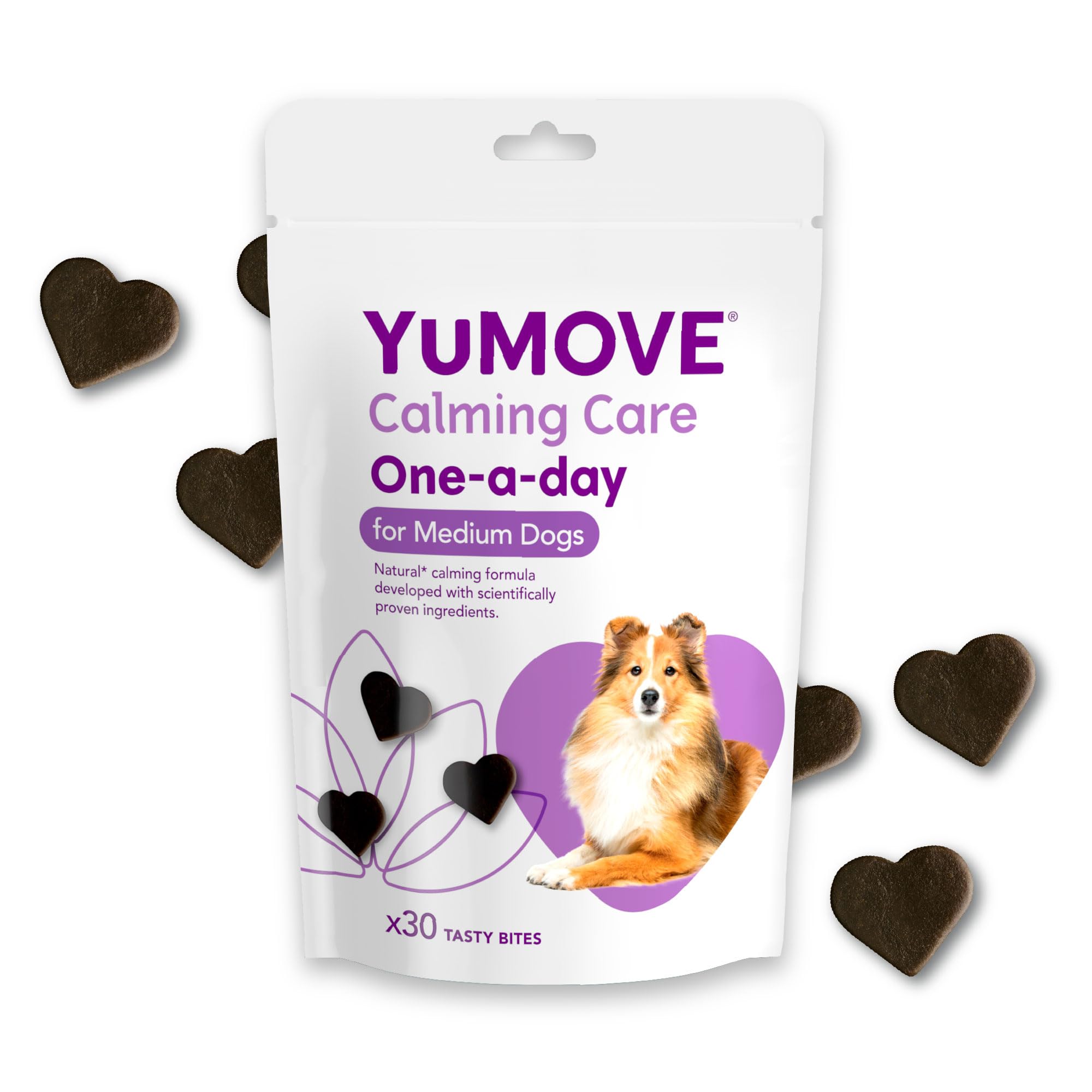 YuMOVE Calming Care Tasty Treats Dog Supplements, Anxiety Relief Calming Tablets for Dogs who are Stressed or Nervous, Medium Dogs, 30 Chews - 1 Month Supply