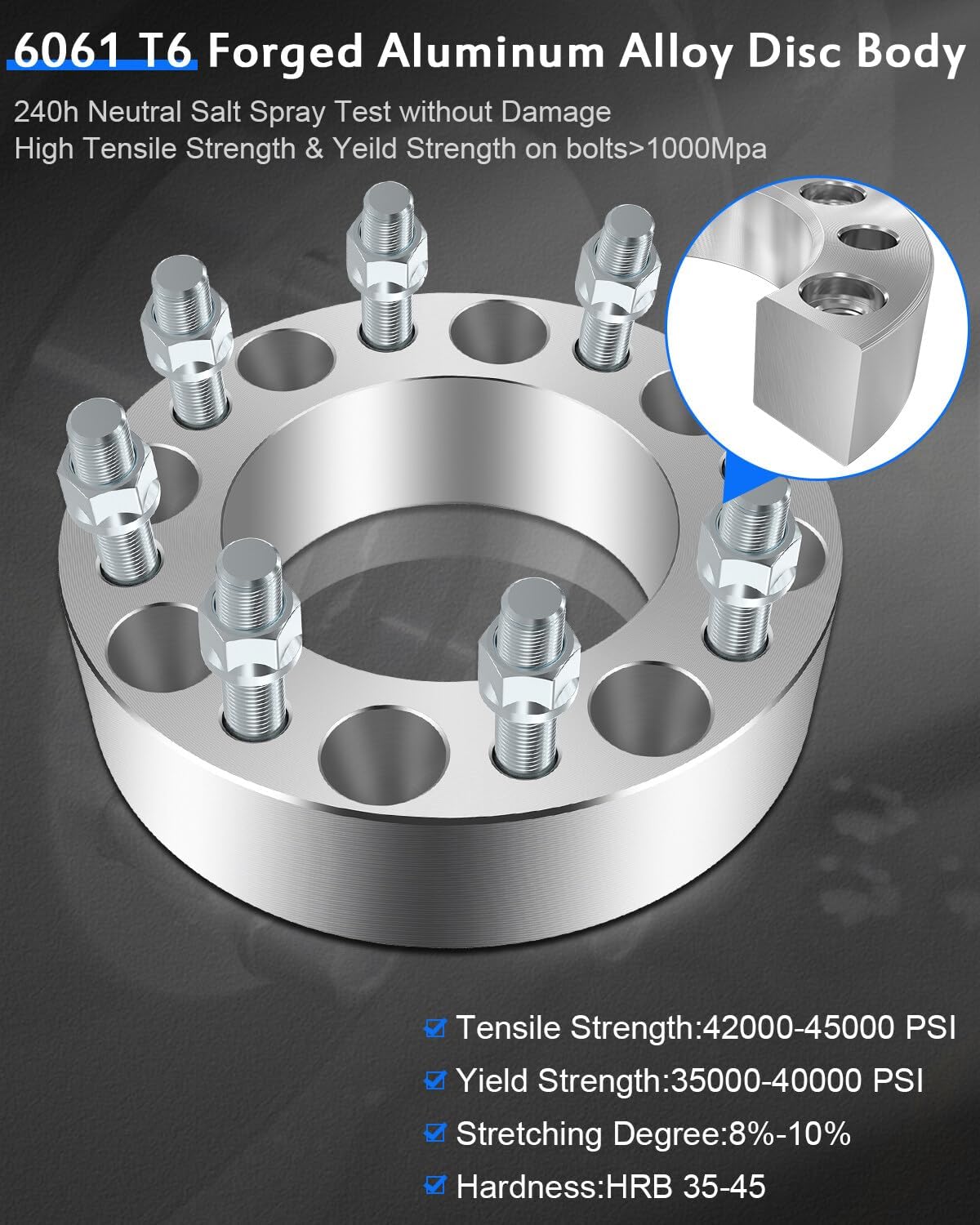 ECCPP 4PCS 2 inch Wheel Spacers 8x6.5 to 8x6.5 8x165.1mm 117mm CB Fits 2001-2006 for Chevrolet Silverado 1500 HD 2002-2010 for Chevrolet Silverado 2500 HD 2002-2010 for GMC Sierra 2500 HD
