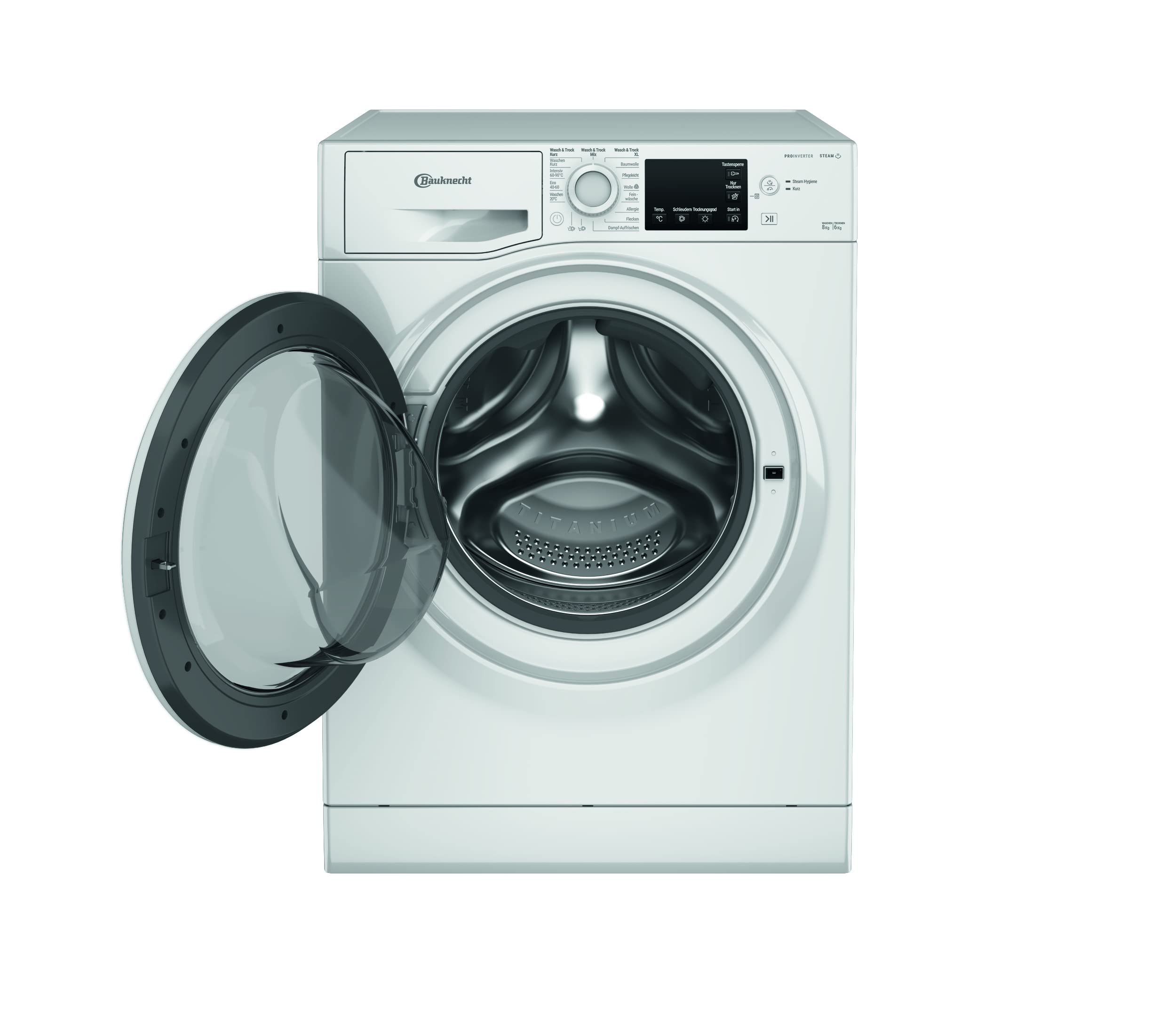 Bauknecht WT AO 86 43 N Waschtrockner 8/6 kg Waschen Trocknen Dynamic Inverter-Motor Dampf-Programm