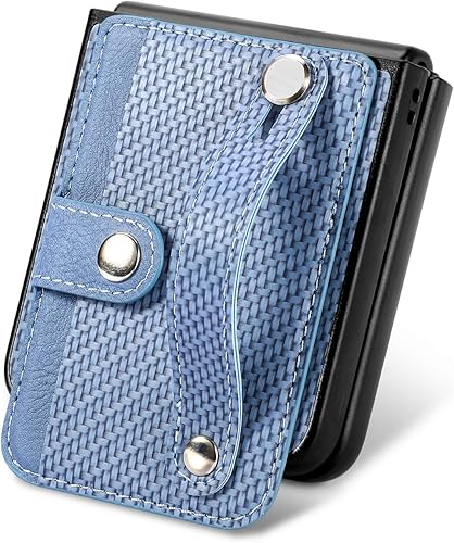 Miniatura 6 de Asuwish Funda de teléfono para Samsung Galaxy Z Flip 4 5G 2022 y accesorios para celular con correa para la muñeca, soporte para tarjeta de crédito,