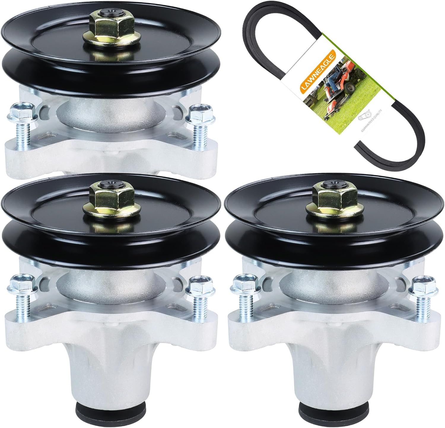 3 Pack 139-3214 Spindle Assembly with 125-5575 Spindle Pulley 119-8820 Belt Replaces 139-3214 Spindle Toro 121-0751 Spindle Assembly, 117-7439 for Toro SS5000, SS5060, MX5060 Riding Mowers
