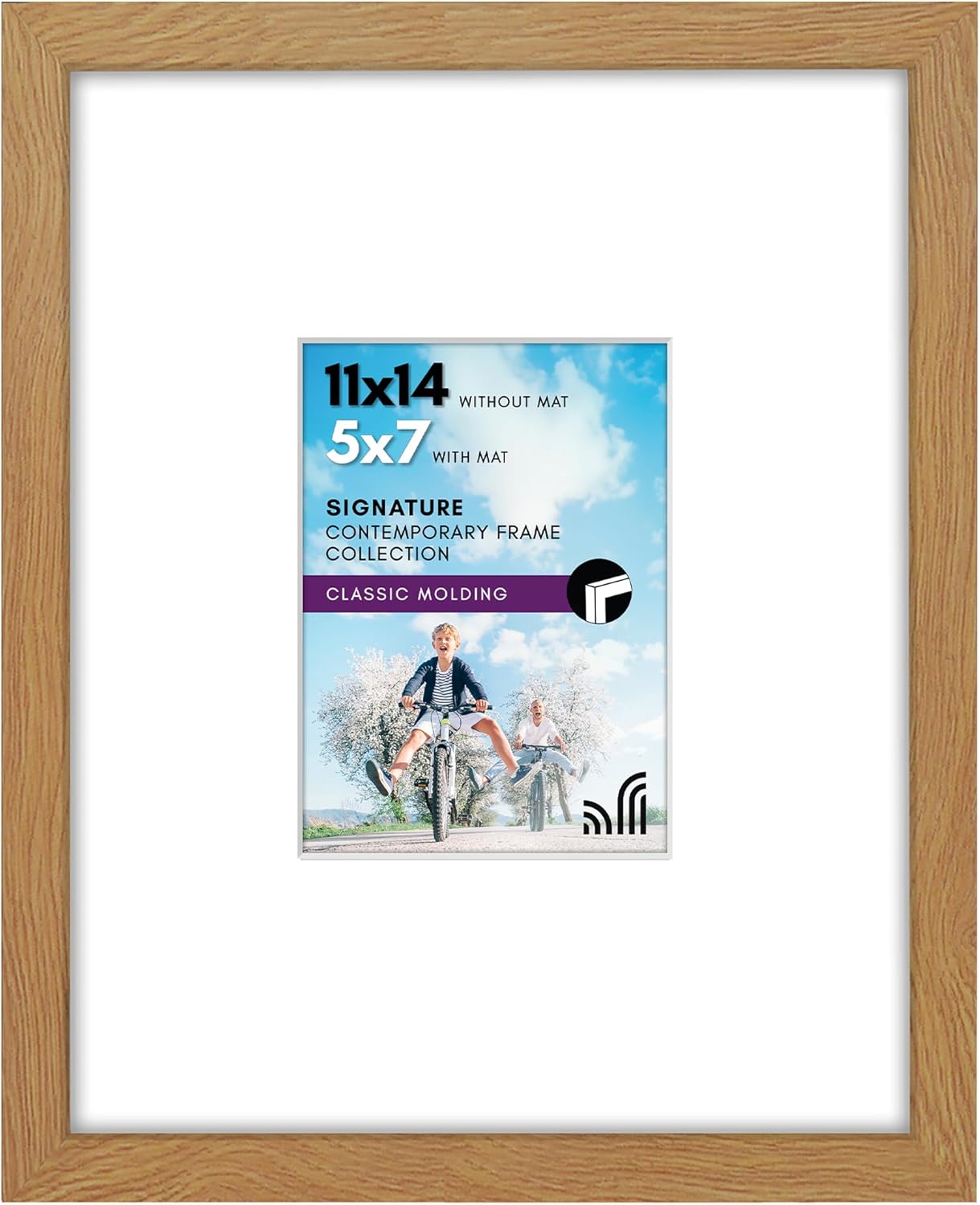 Americanflat Portarretratos de 11 x 14 pulgadas con vidrio inastillable, para uso como marco de 5 x 7 pulgadas con paspartú o para fotos de 11 x 14