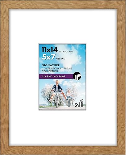 Miniatura 1 de Americanflat Portarretratos de 11 x 14 pulgadas con vidrio inastillable, para uso como marco de 5 x 7 pulgadas con paspartú o para fotos de 11 x 14