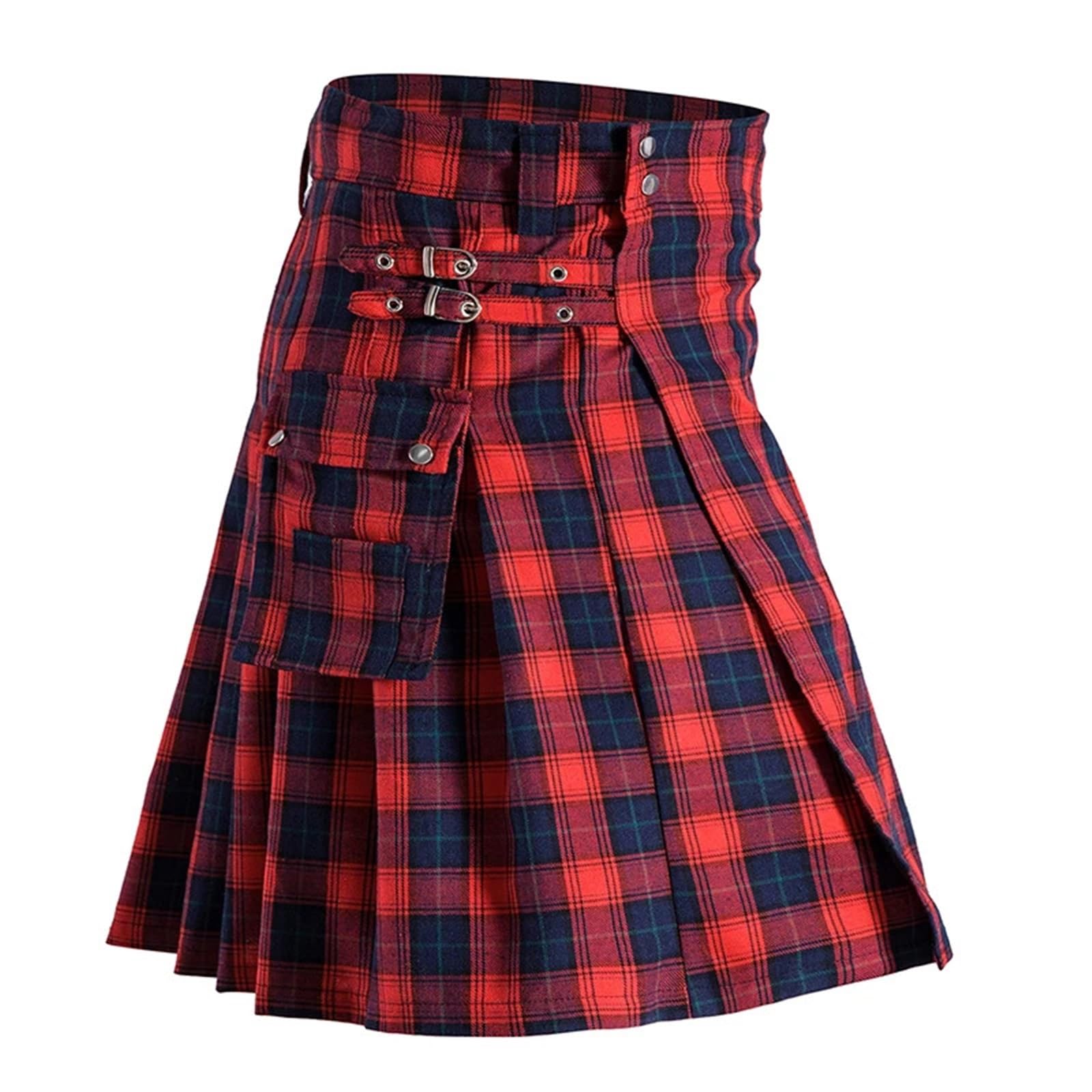 Kilt per Adulti Stile Etnico Uomo Donna Gonna Scozzese Kilt Scozzese in Cotone per Matrimoni(Color3,M(Waist 35inch))
