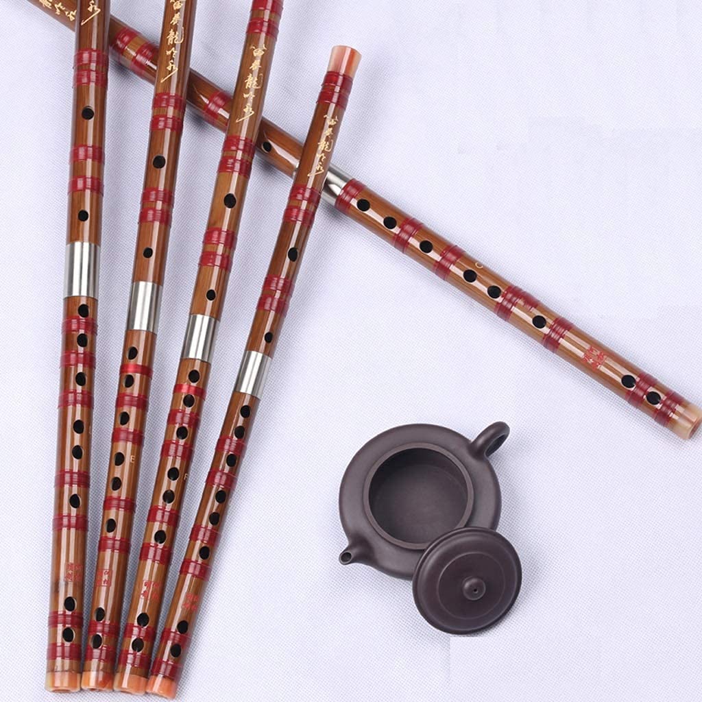 Chiński instrument muzyczny Dizi gorzki flet bambusowy dla początkujących i dorosłych, podstawowy, profesjonalny dla dzieci, do zabawy, flet poprzeczny (kolor: F)