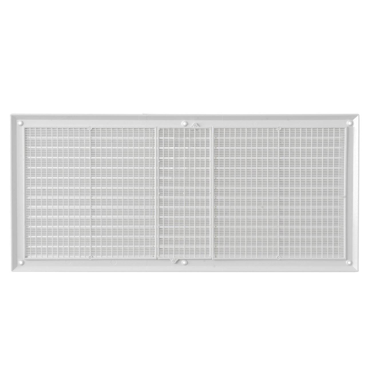 Kratka wentylacyjna ar5023b-y z tworzywa sztucznego, prostokątna, zachodząca na siebie kratka, biała, 500 x 227 mm
