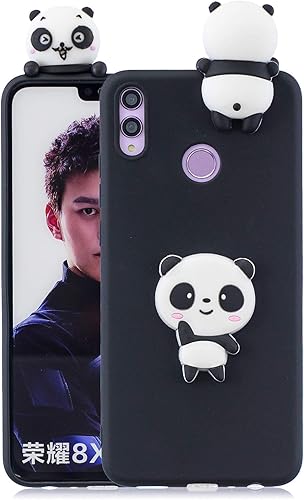 Artfeel Niedlich Karikatur HA lle fA r Huawei Honor 8X  Tier Schwarz Panda Muster Weich Silikon ZurA ck HandyhA lle Ultra DA nn Flexibel TPU StoAYstange StoAYfest SchutzhA lle