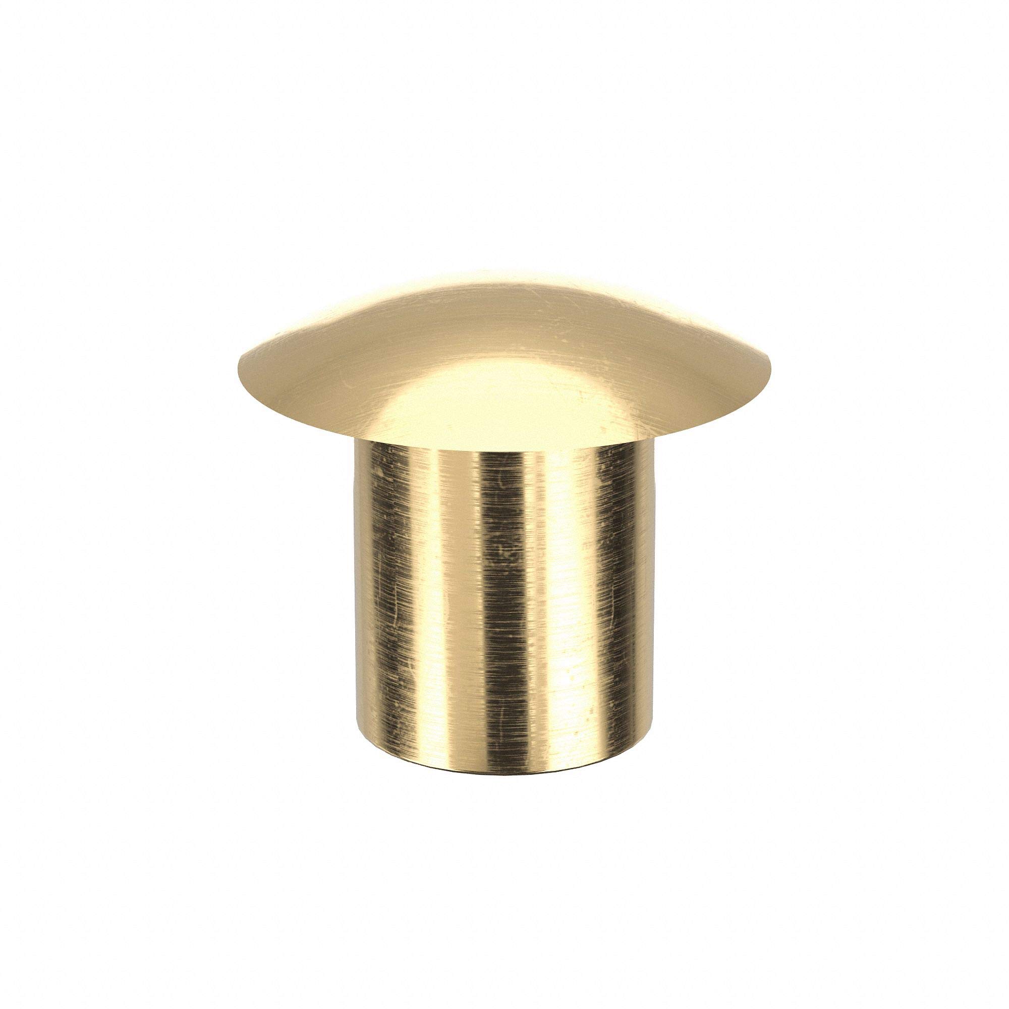 5/32 in Brass Semi-Tubular Rivet Compatible Oval Head Style, 0.129 in Hole Size, 1/8 in Dia,20400006635