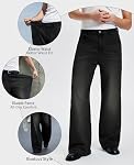 Susclude Hommes Bootcut Baggy Jeans Vieux argent Stretch Relaxed Fit Jeans Lightweight Wide Leg Vintage Stylish Casual Denim Pantalons