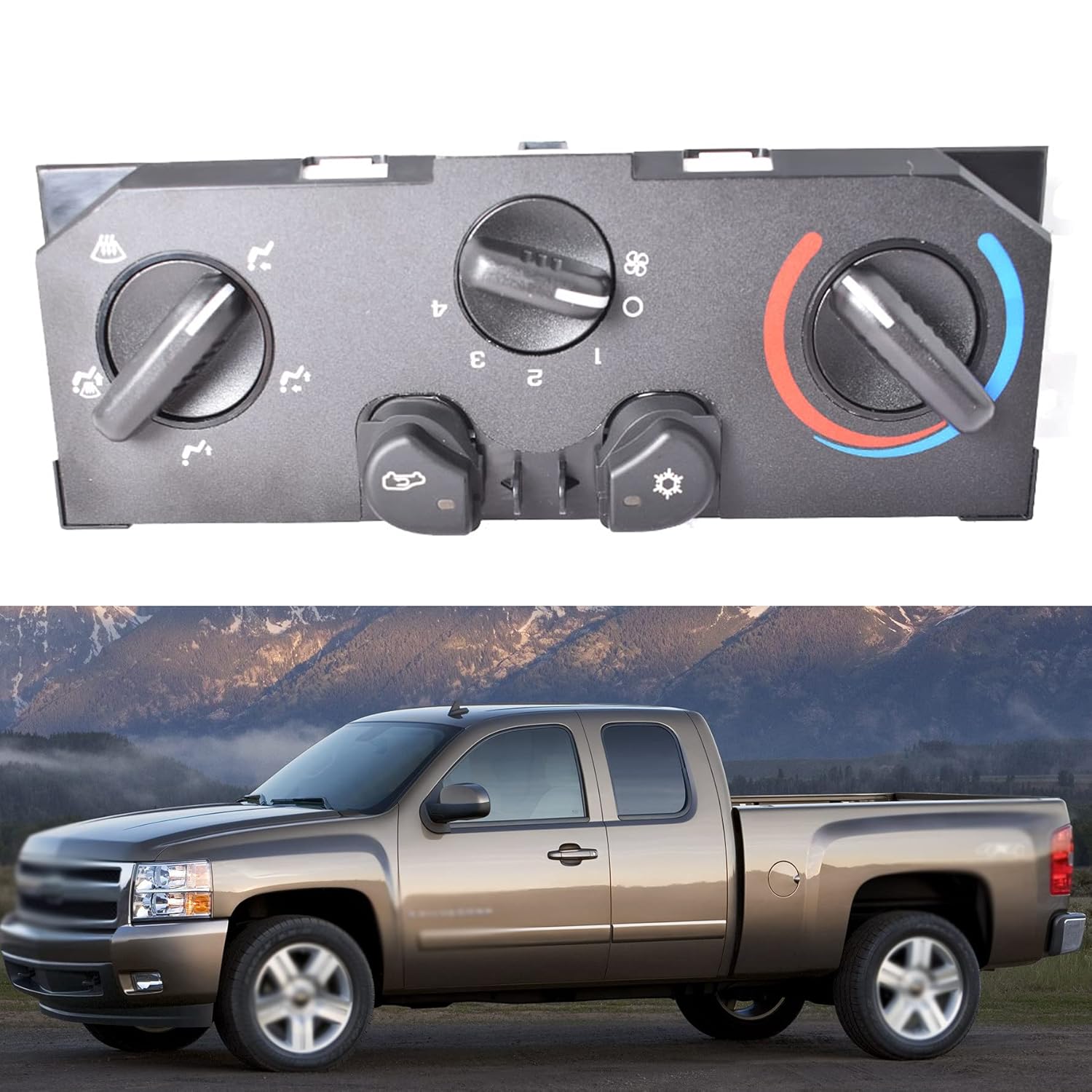 A/C Air Conditioning Heater Control Panel 25841856 A/C Heater Control Switch 15-73870 Replacement for Colorado Canyon 2004-2012