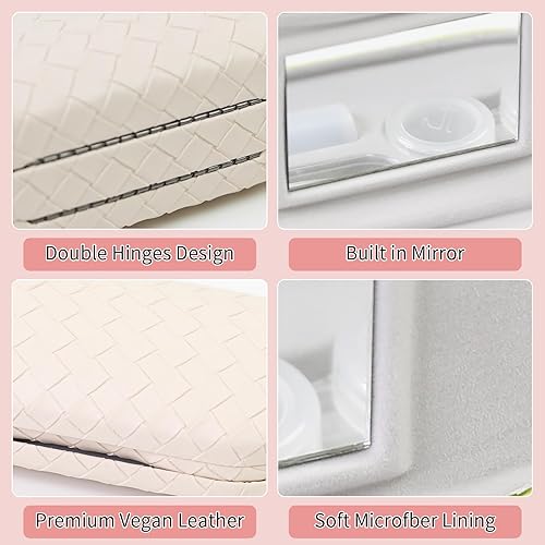 Miniatura 4 de Estuche 2 en 1 para Lentes de Contacto y Anteojos para Mujeres, Hombres y Niños, Estuche Duro Portátil de Doble Cara para Anteojos de Viaje
