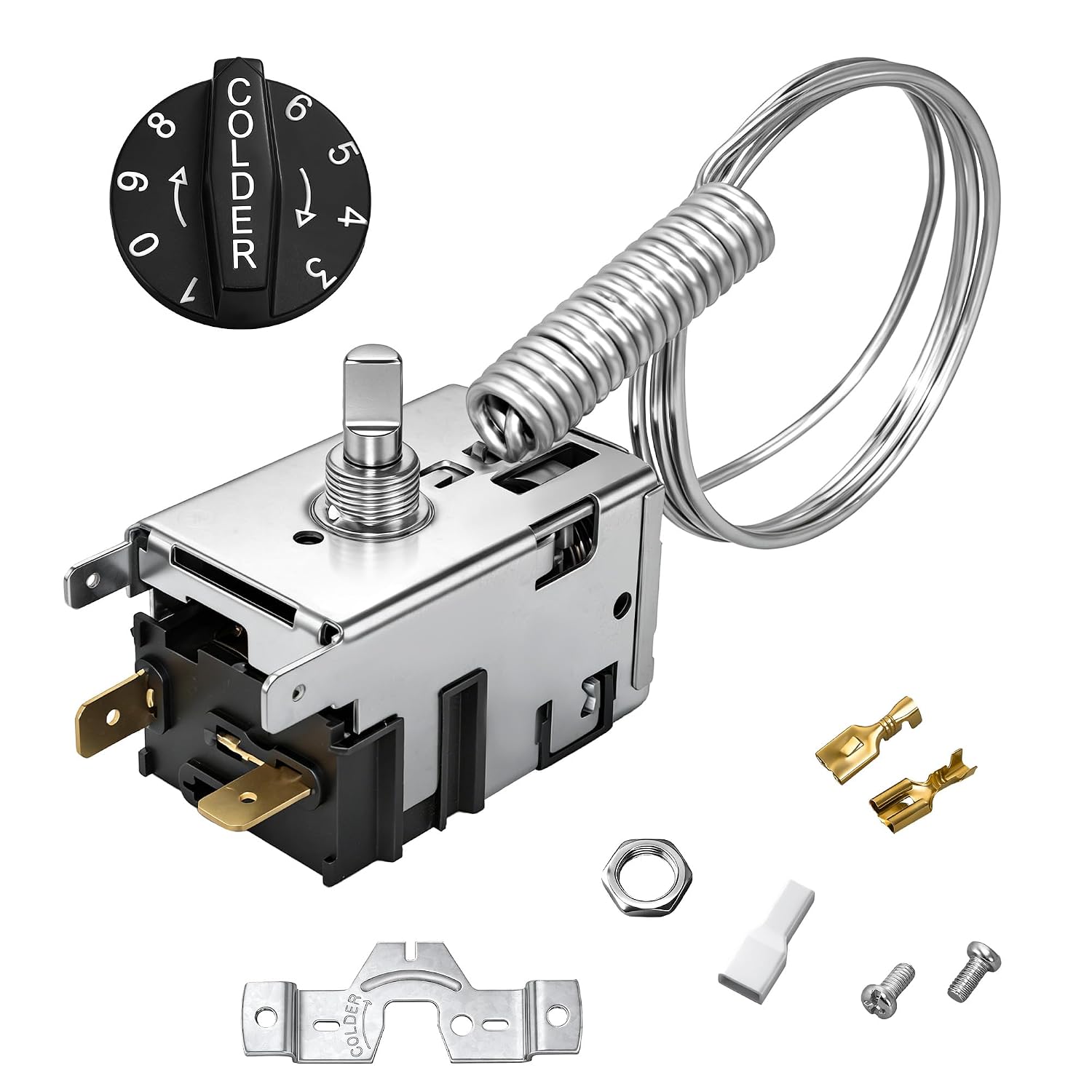 800345 077B1264 Refrigerator Thermostat Temperature Control Kit Compatible with True Freezer Temperature Control Kit TBB-24GAL-60 T-23DT GDM-19T Refrigerators