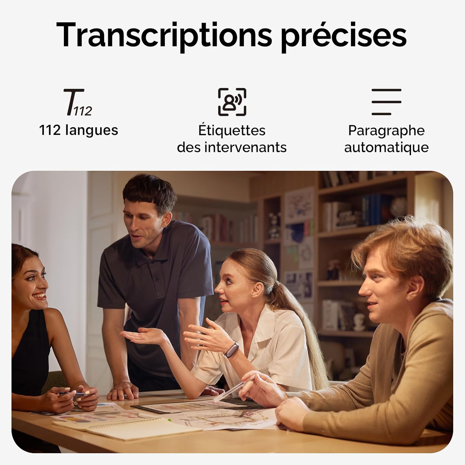 PLAUD NotePin Enregistreur vocal IA portable, transcription en 112 langues, 20 heures d'autonomie et 64 Go de stockage - Description