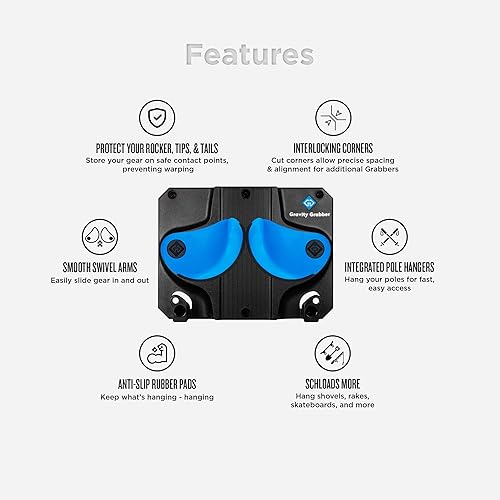 Miniatura 4 de Gravity Grabber - Estante de almacenamiento de pared definitivo para esquís y tablas de snowboard  Almacenamiento sin daños  Se adapta a cualquier