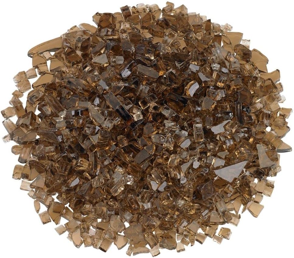 American Fireglass 1/4” Fire Glass | Use in Fireplace, Fire Pits or Bowls | for Natural Gas or Propane Fires | Safe Tempered Glass for Outdoor & Indoor | Copper, 10lb Bag