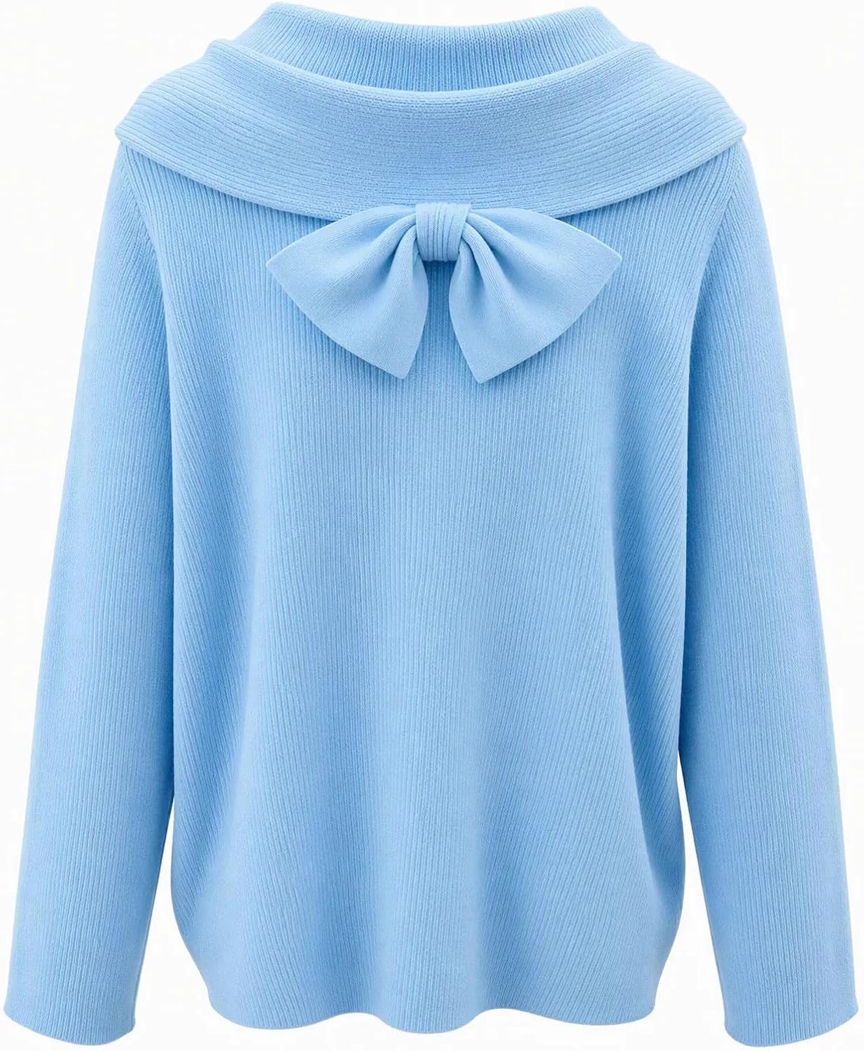 Womens Fall Winter Cute Bow Long Sleeve Oversized Sweaters