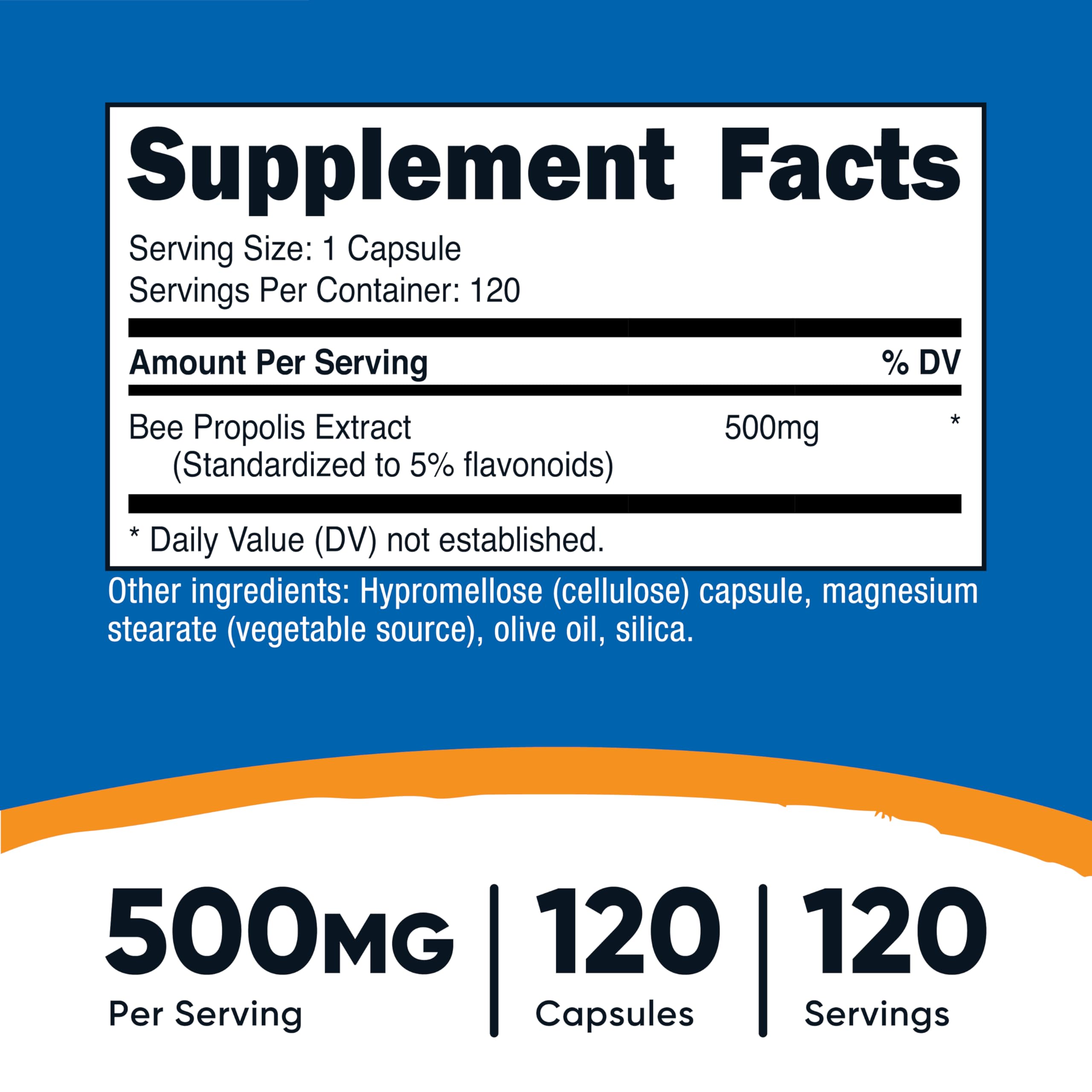 Nutricost Bee Propolis Supplement w/ 5% Flavonoids (500mg / 120 Capsules) — Amazon image 2