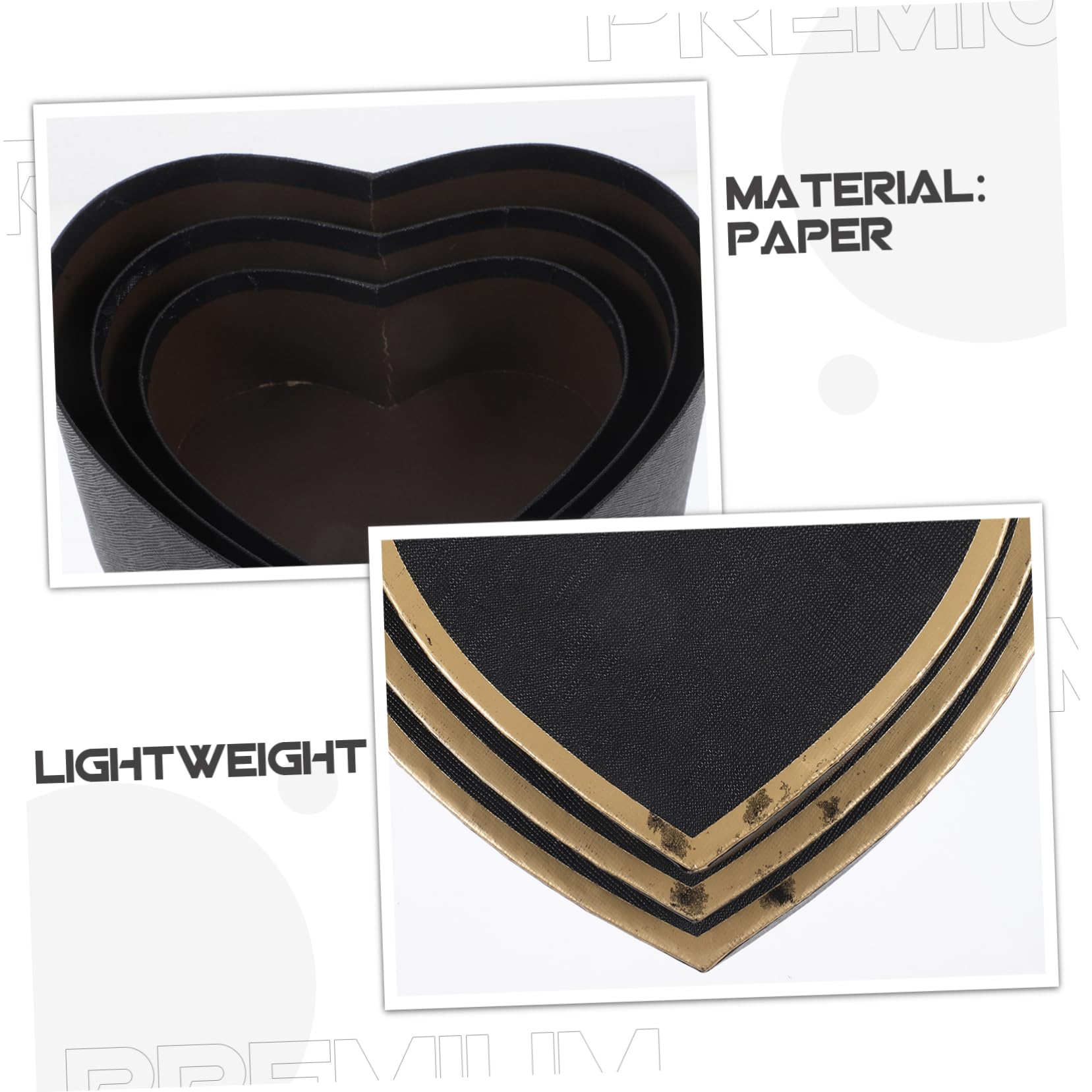 FOMIYES 3 Sätze Herzförmige Geschenkboxen Aus Elegante Verpackungsbox Für Hochzeiten Valentinstag Besondere Anlässe Dekorative Schachteln Für Kleine Schwarze Kartonboxen Mit 3 Stücke * 3