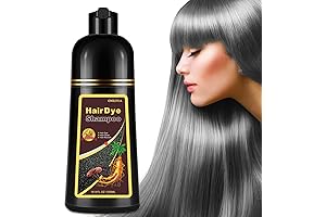 Silver Gray Hair Dye Shampoo: Natural Plant Hair Color for Radiant Gray Coverage