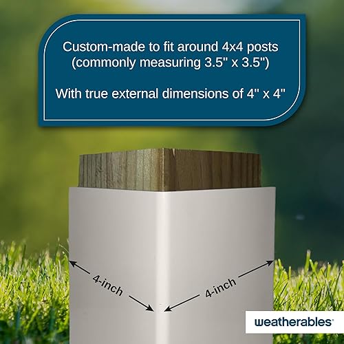 Vista 12 de Weatherables Funda para postes de 4 x 4 pulgadas, resistente a la intemperie, de vinilo para exteriores para una durabilidad duradera y fácil